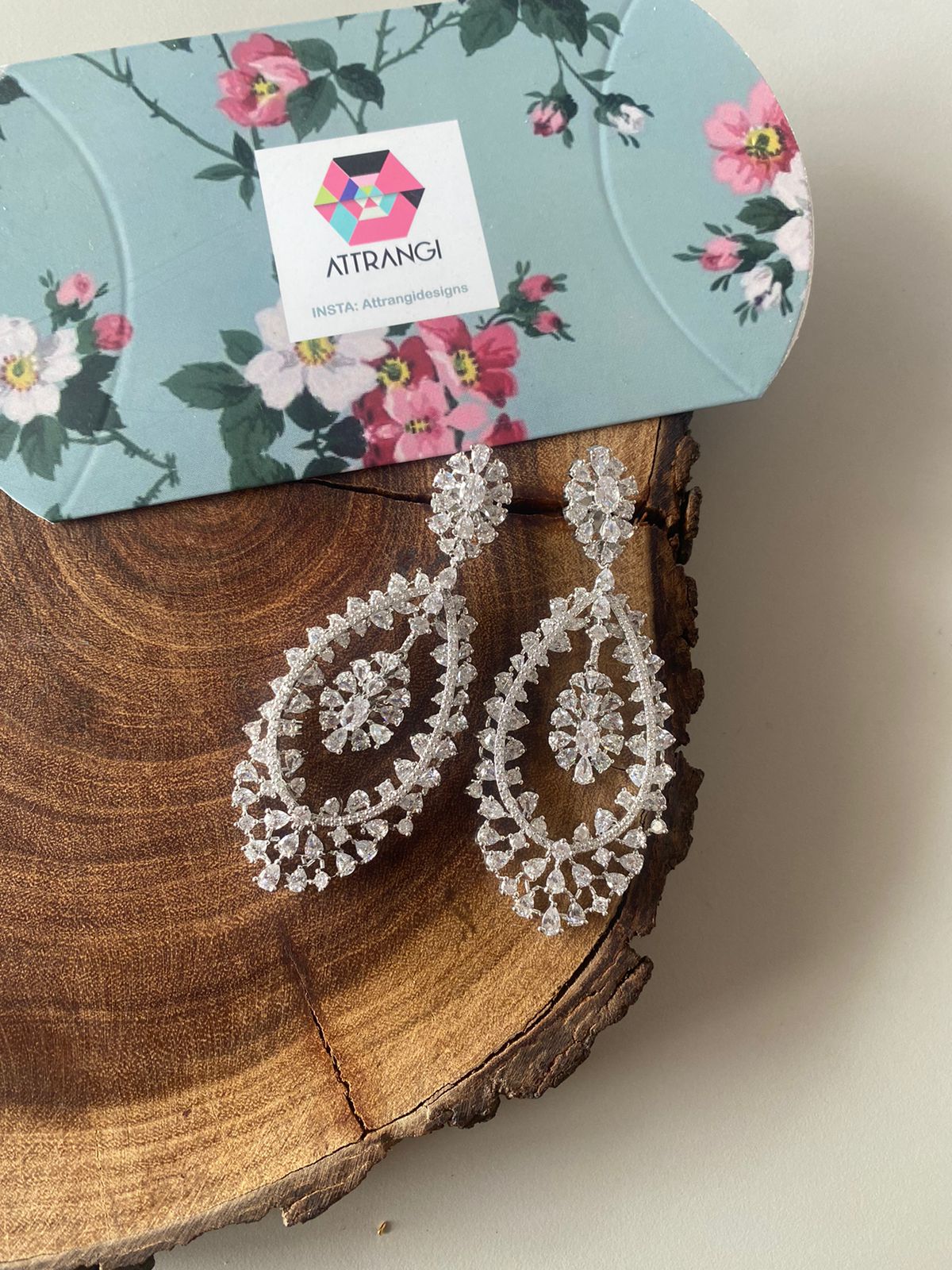 Reba Diamond Big Long Dangler Earrings