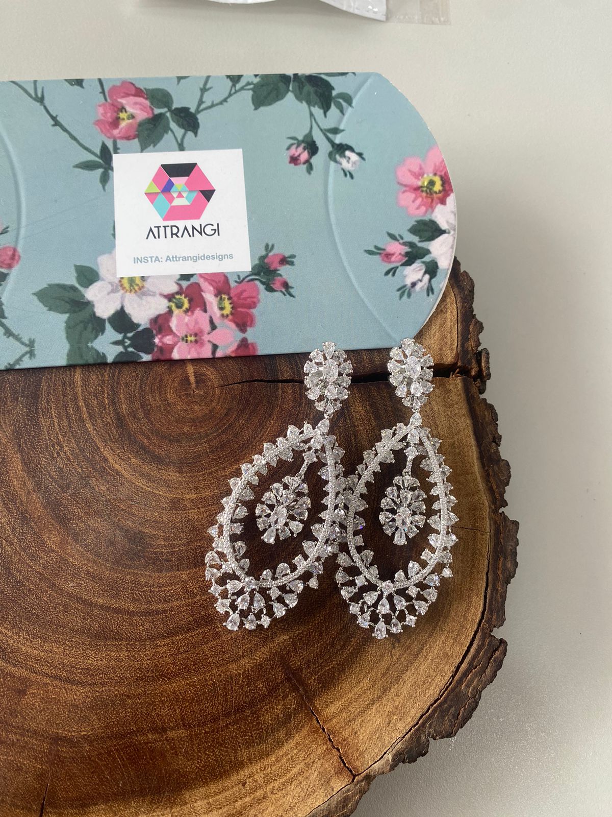 Reba Diamond Big Long Dangler Earrings