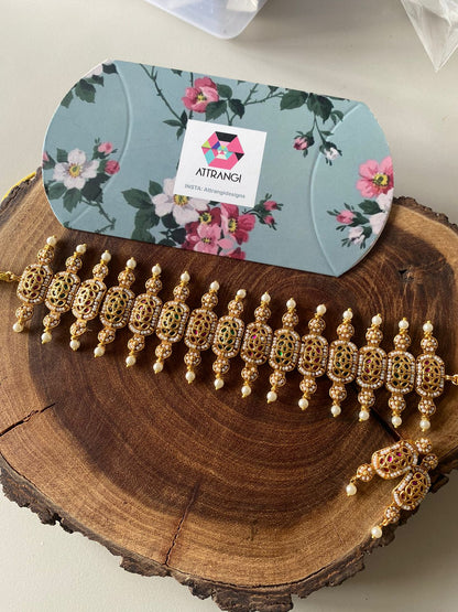 Pavitra IndoWestern Gold Choker set| Sone Pe Suhaga