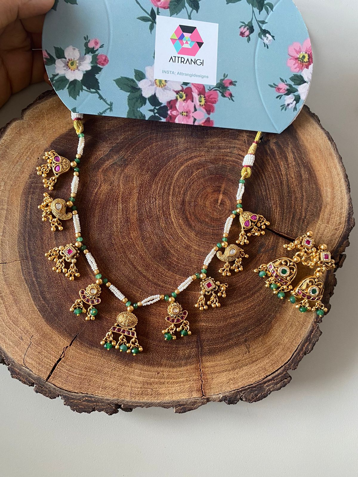 Sone ki Cheed Dainty Pearl Necklace Set | Sone Pe Suhaga