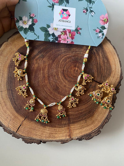 Sone ki Cheed Dainty Pearl Necklace Set | Sone Pe Suhaga
