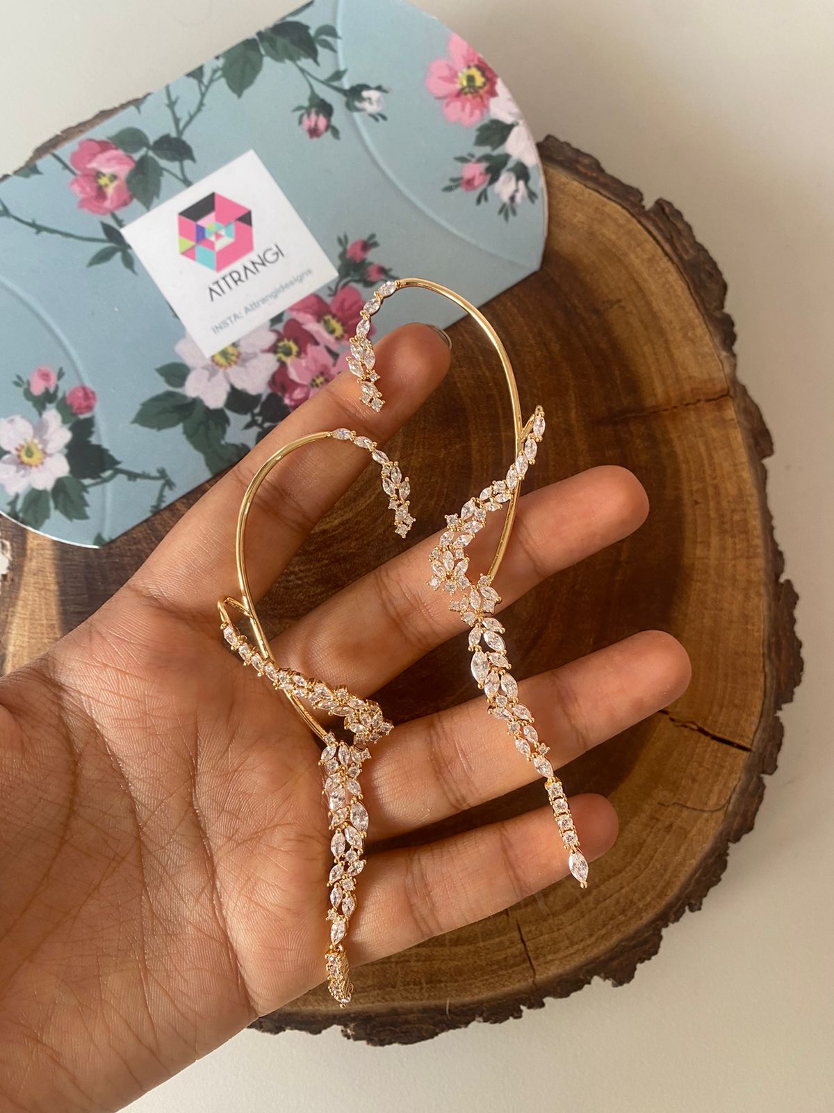 Fiery Flow Diamond EarCuff Delicate Earring