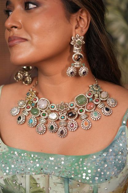 Dazzling Sabhya Heavy Multicoloured Designer Set| GemZ