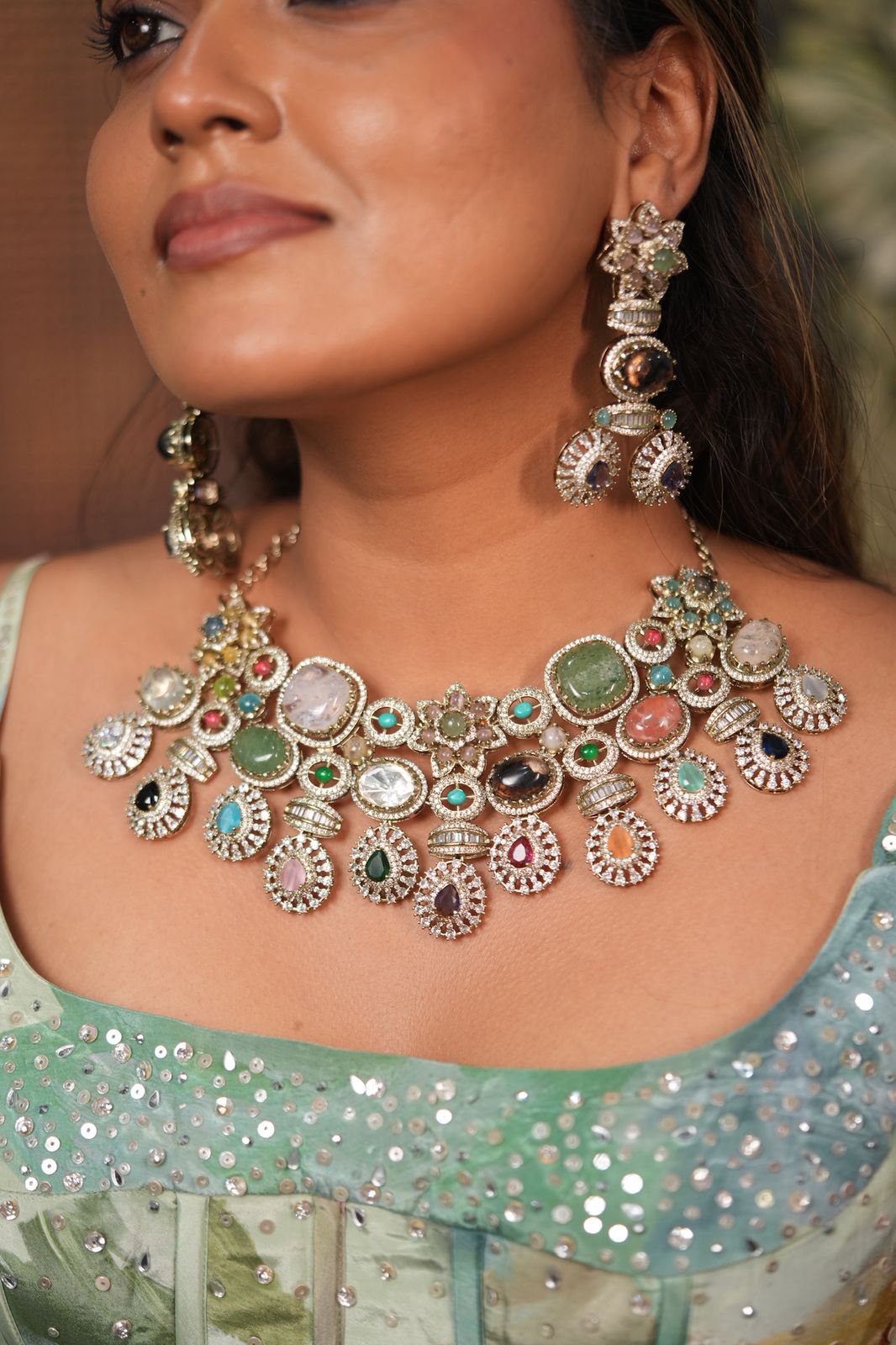 Dazzling Sabhya Heavy Multicoloured Designer Set| GemZ