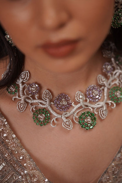 Fairy’s paradise floral Diamond Necklace Set