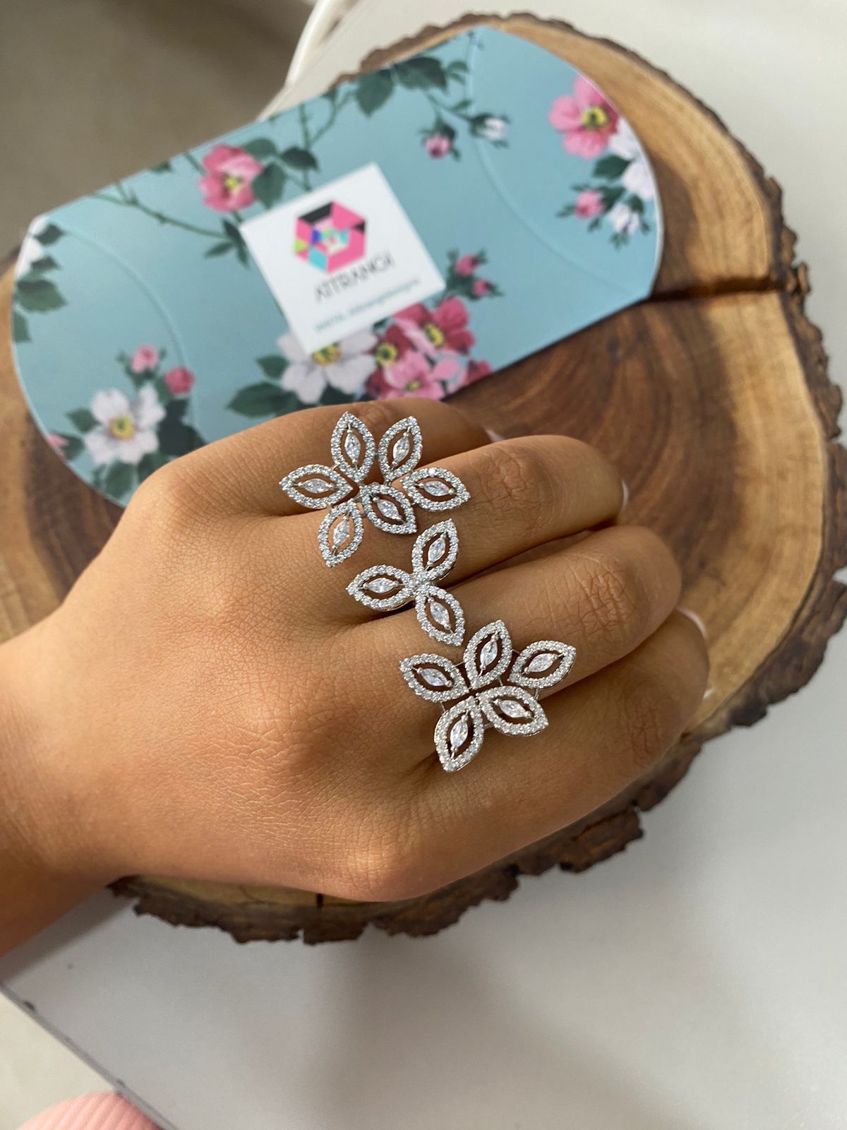 Flora 3 in 1 Diamond Cocktail Ring