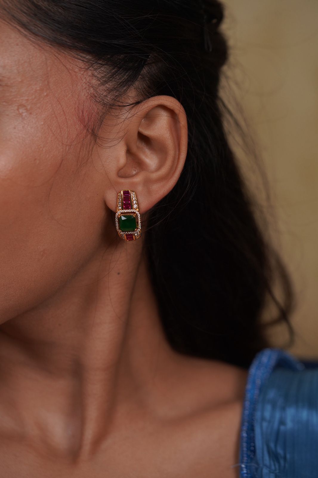 Diamond Crush Next To Real Balis | Western Earring