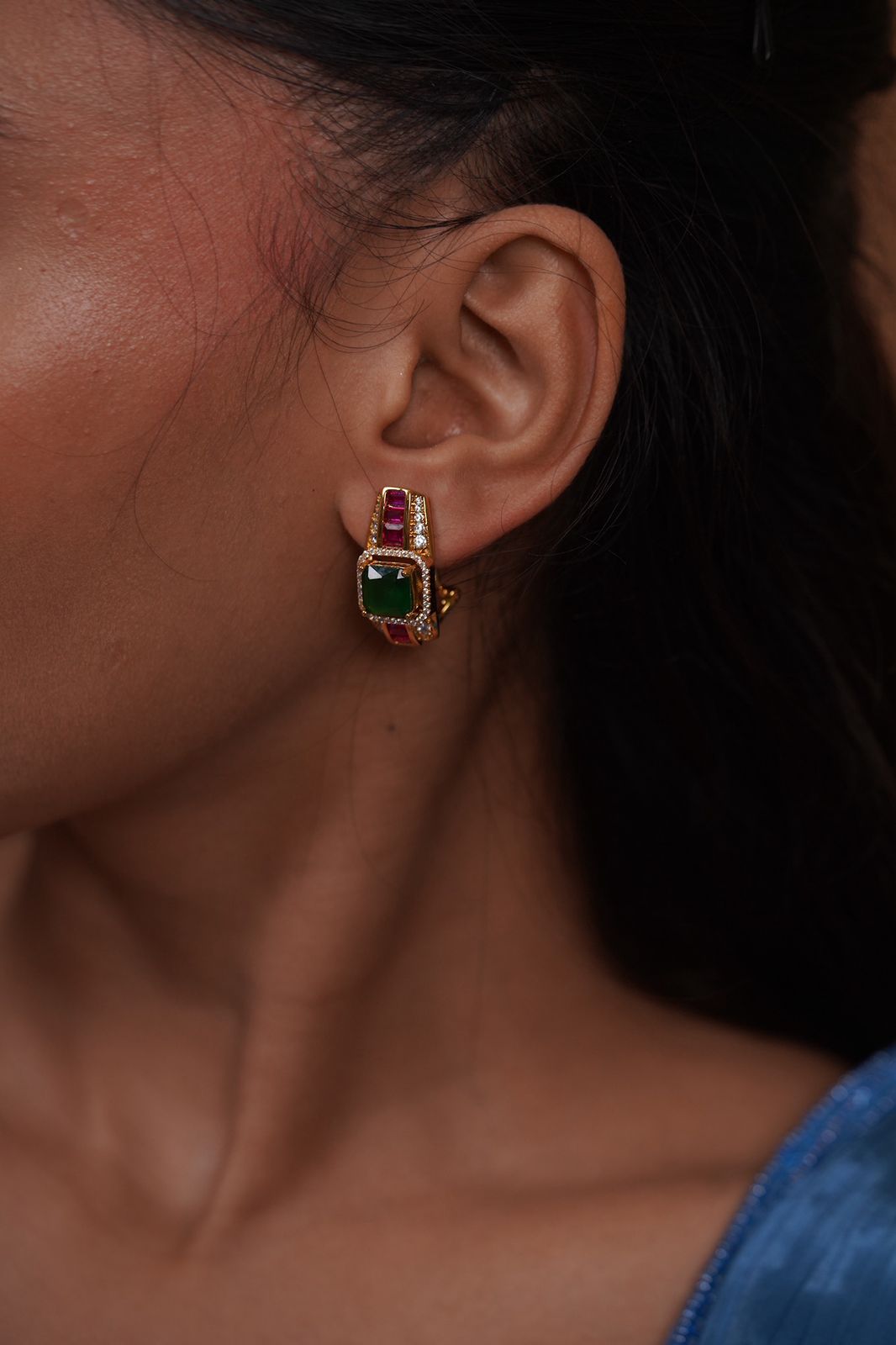 Diamond Crush Next To Real Balis | Western Earring