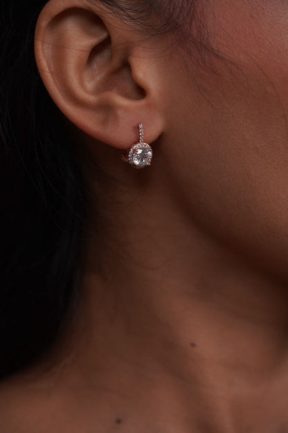 Classic Round Solitaire Drop Earring