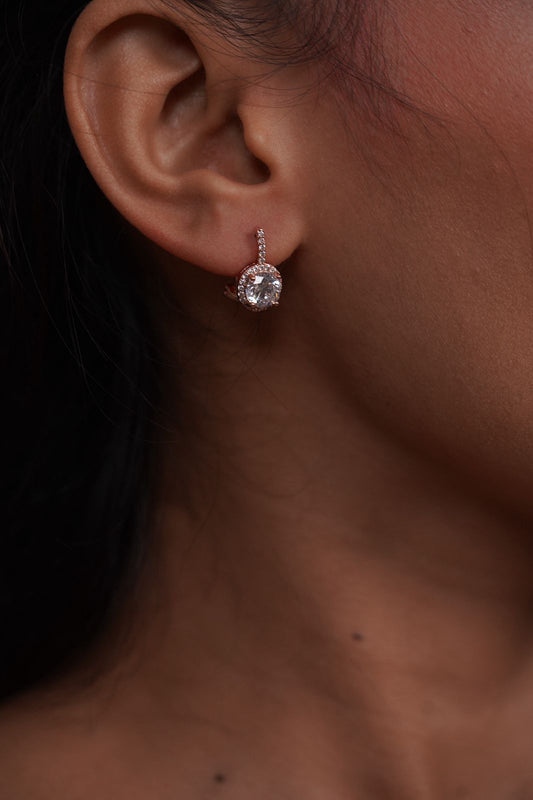 Classic Round Solitaire Drop Earring
