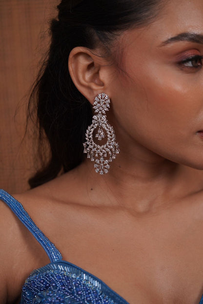 Jhilmil Long Diamond Dangler Earrings
