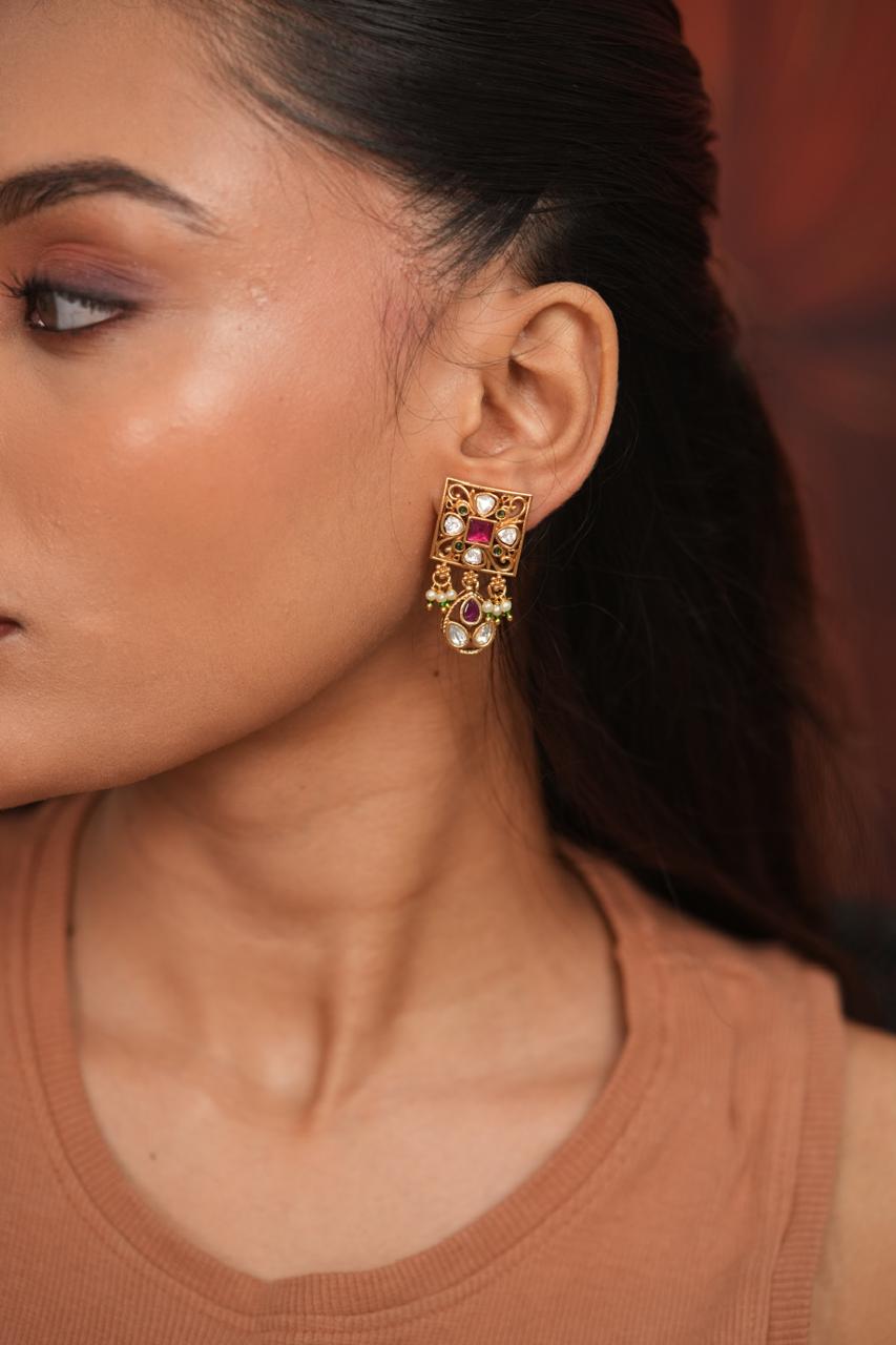 Fulki Mid- Sized Indian Earrings | Sone Pe Suhaga Collection