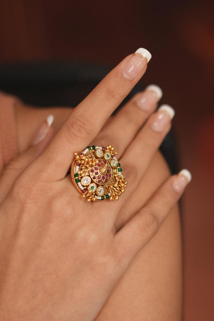 Popping Morni Indian Ring | Sone pe Suhaga collection