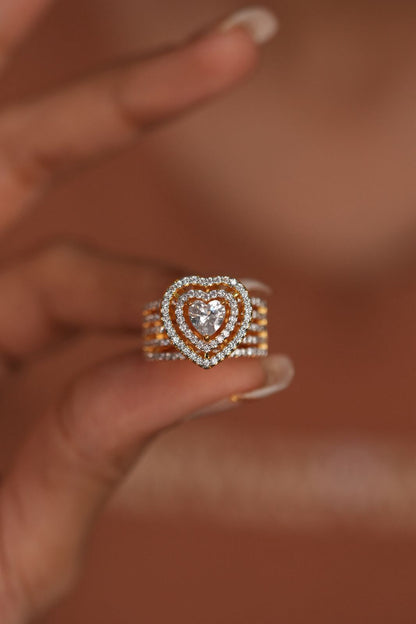 Queen of Hearts Diamond Cocktail Ring