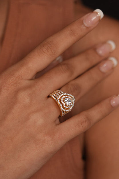 Queen of Hearts Diamond Cocktail Ring