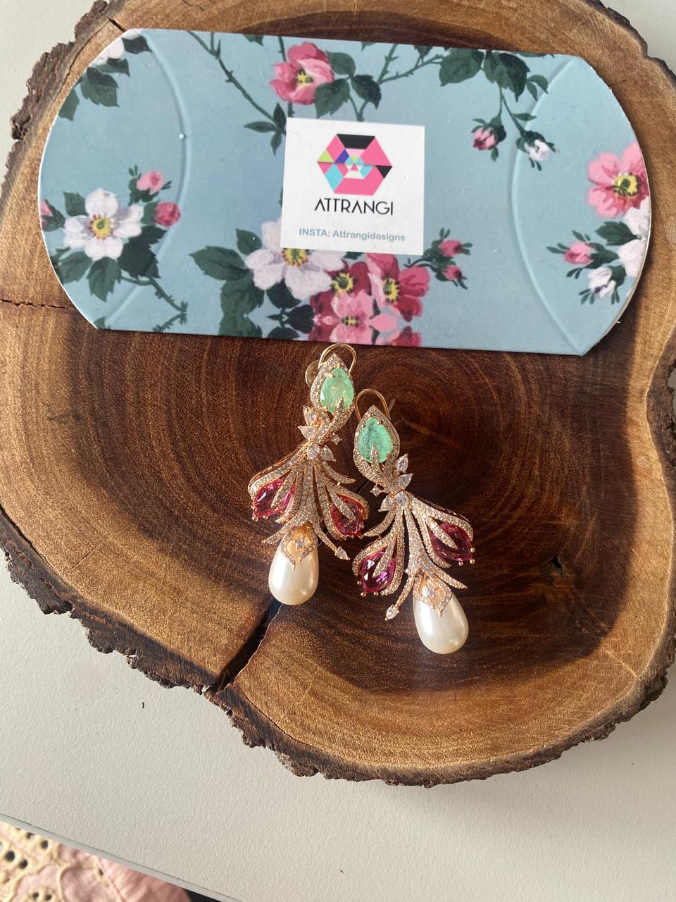 Moon Orchid Drizzle Pastel Diamond Earrings | Enchanted Garden