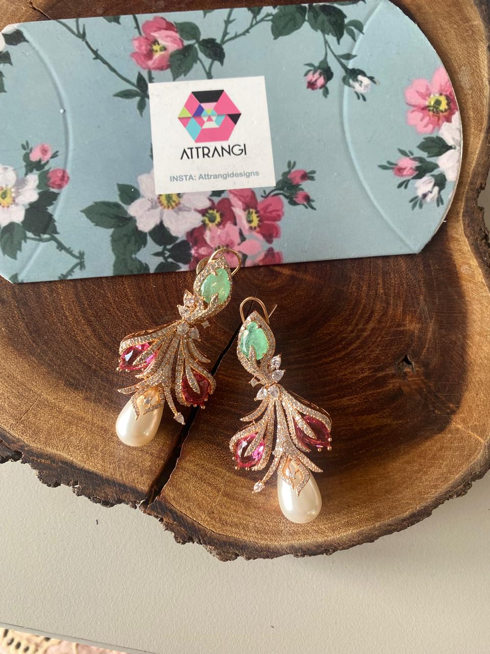 Moon Orchid Drizzle Pastel Diamond Earrings | Enchanted Garden