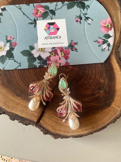 Moon Orchid Drizzle Pastel Diamond Earrings | Enchanted Garden