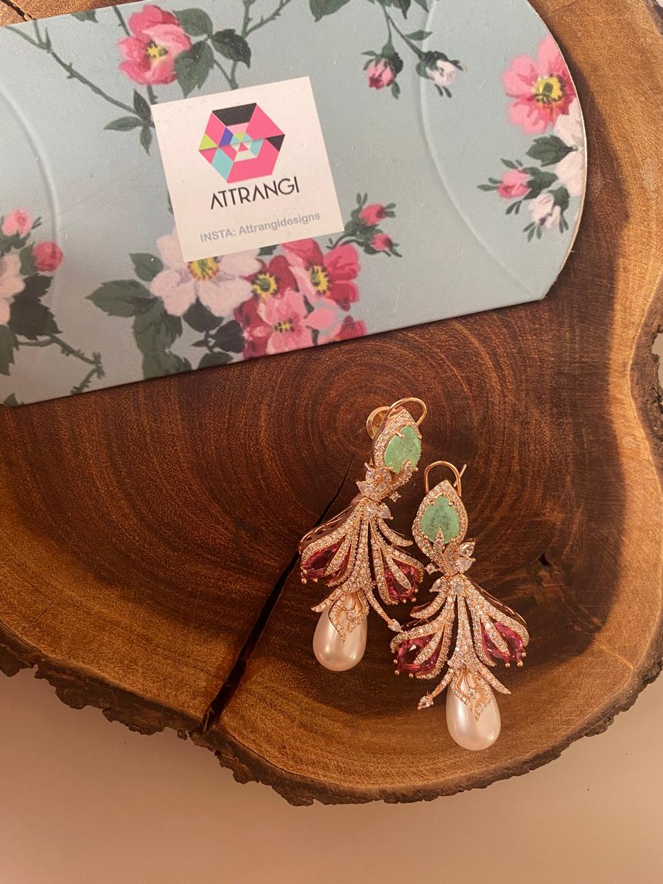 Moon Orchid Drizzle Pastel Diamond Earrings | Enchanted Garden