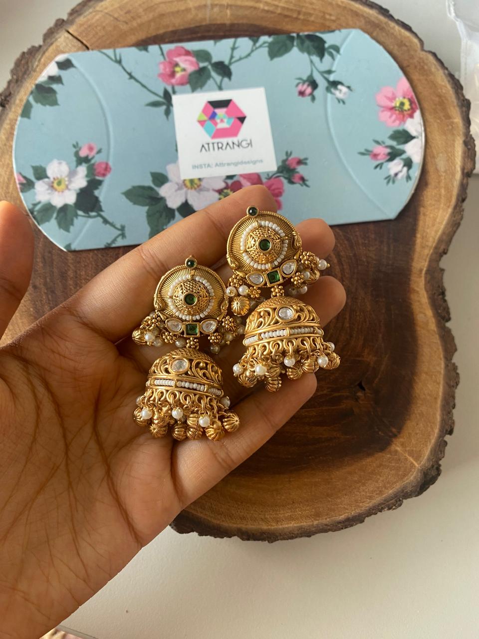 Kalki Traditional Indian Gold Jhumka | Sone Pe Suhaga