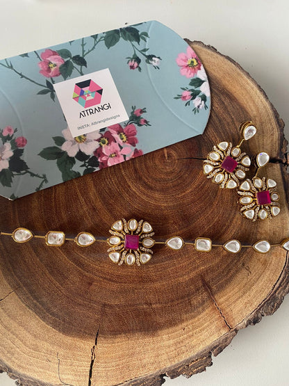 Gulaab Single Line Sleek Polki Choker Set