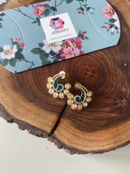 Ratika Moissanite Polki Meenakari Studs