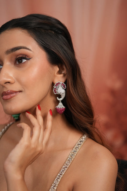 Whimsy Gaja Pastel Beaded Diamond Long Earrings | LaLa Land 2.0