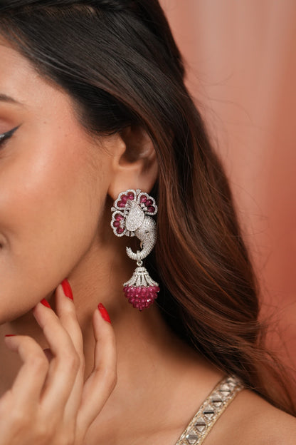 Whimsy Gaja Pastel Beaded Diamond Long Earrings | LaLa Land 2.0