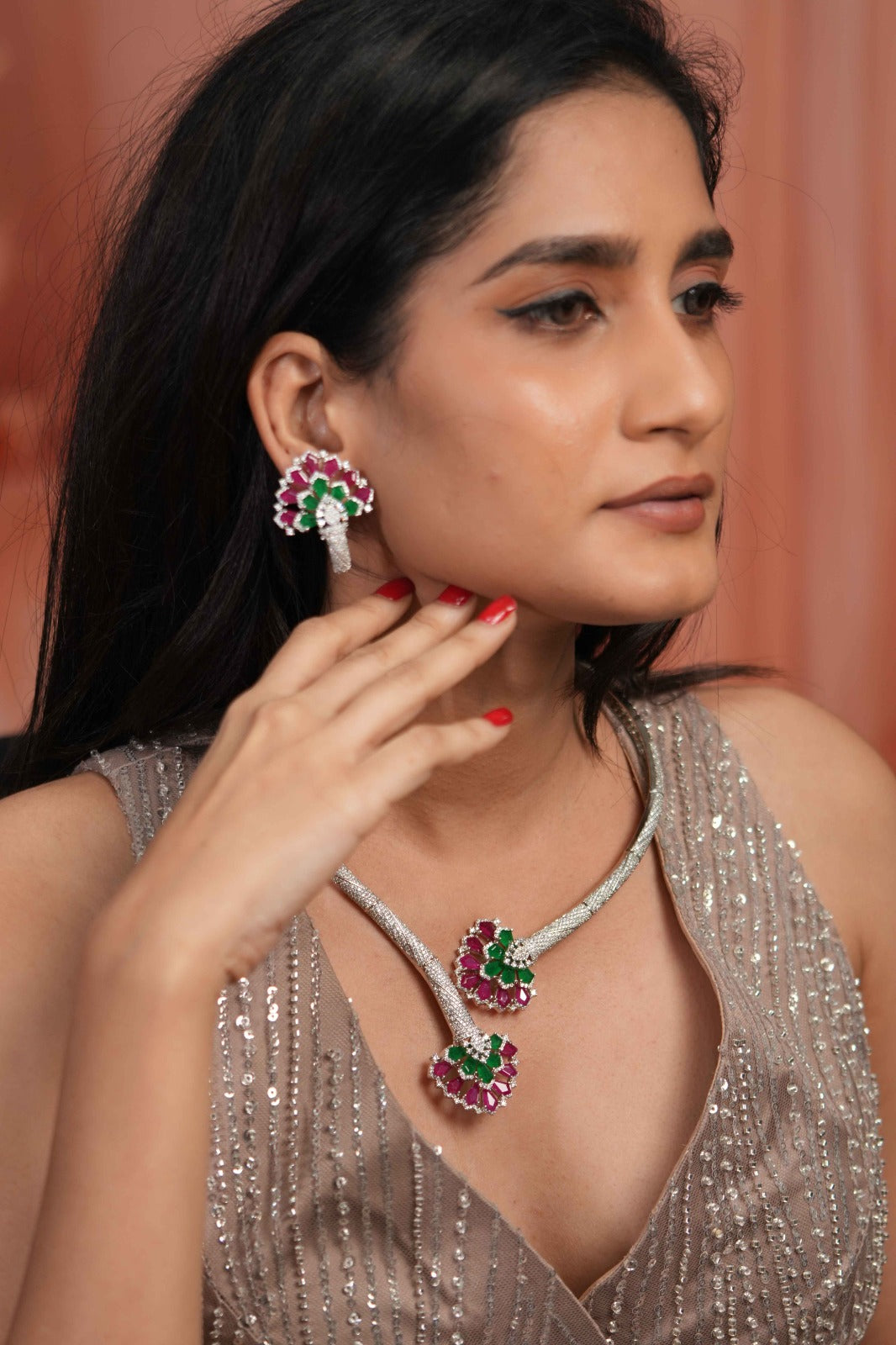 Glimara Diamond Designer Hasli Set