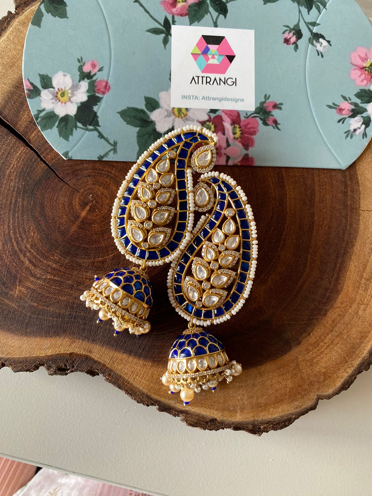Aparna Moissanite Uncut Diamond Indian Earcuff Earring
