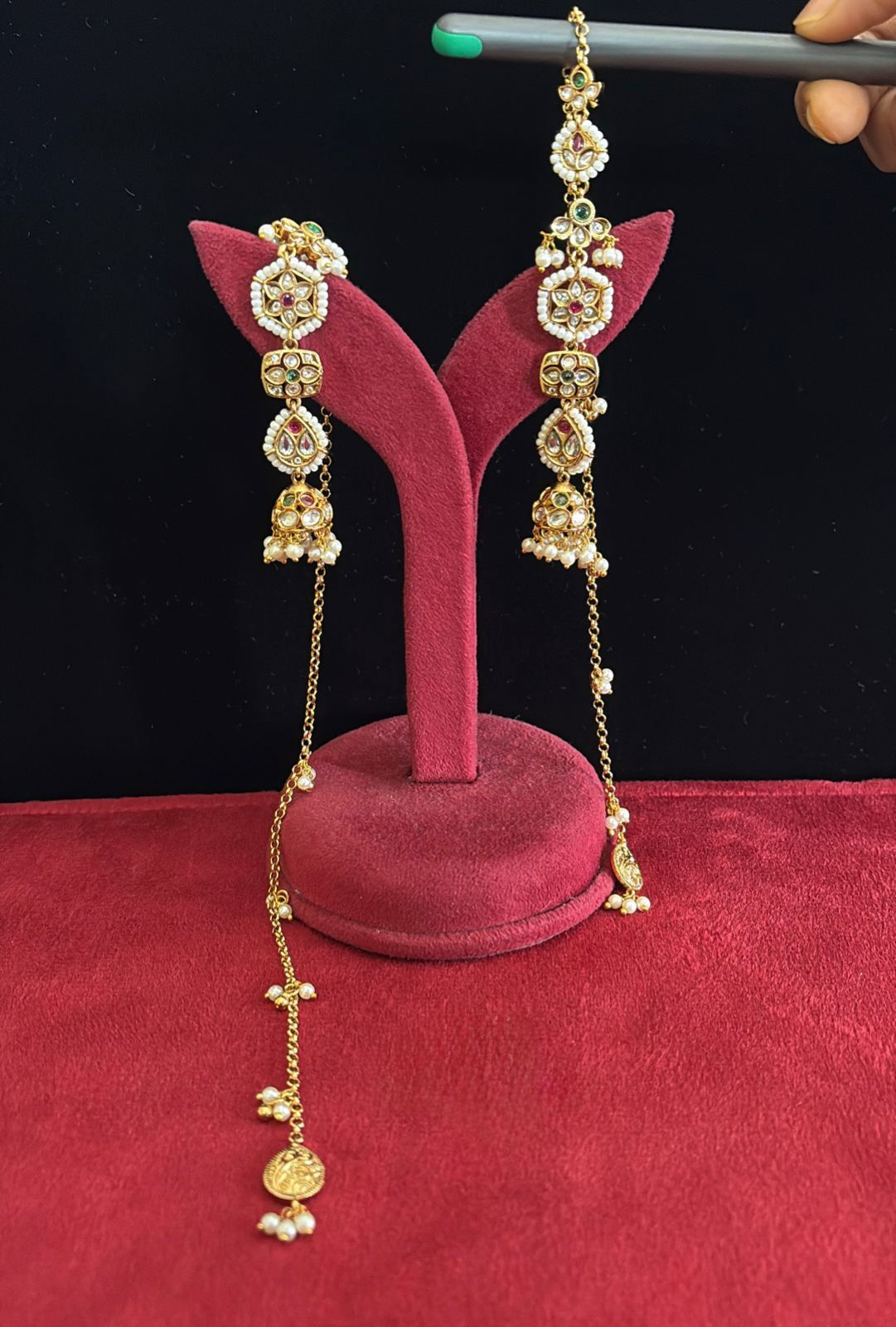 Kashmiri Daali Kannauti Indian delicate long Earrings