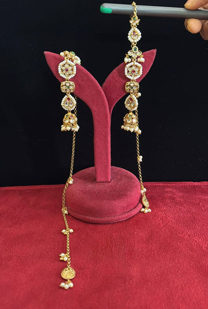 Kashmiri Daali Kannauti Indian delicate long Earrings
