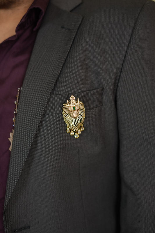 Shershaah Diamond King Brooch | Men & Women