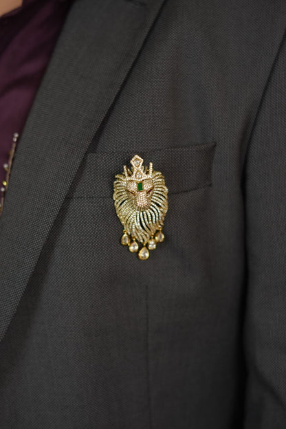 Shershaah Diamond King Brooch | Men & Women