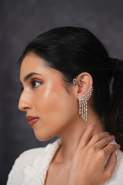 Mona Lisa Diamond Dangling Earcuff Earring