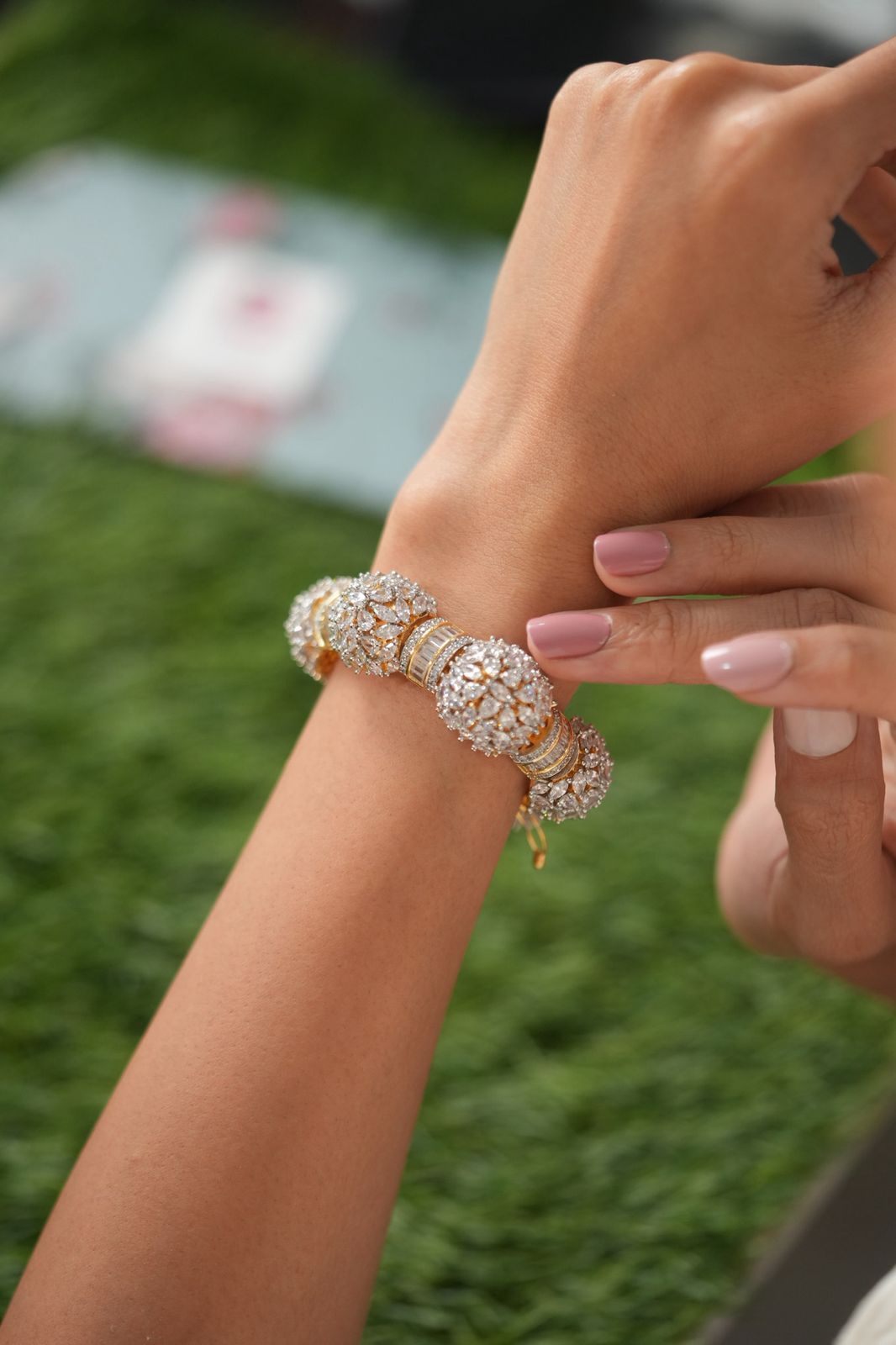 Gabala Diamond Designer Gajra Bracelet ( Tennis Style)