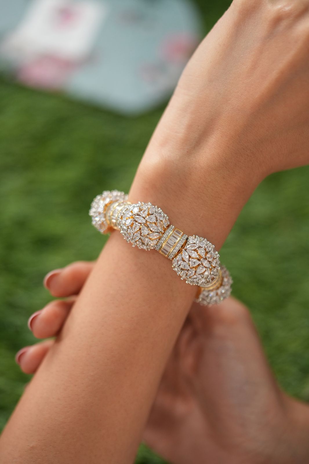 Gabala Diamond Designer Gajra Bracelet ( Tennis Style)