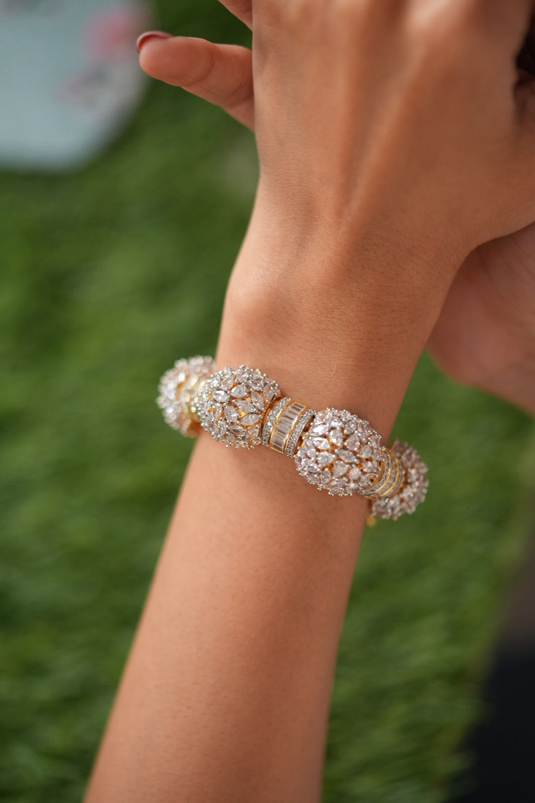 Gabala Diamond Designer Gajra Bracelet ( Tennis Style)