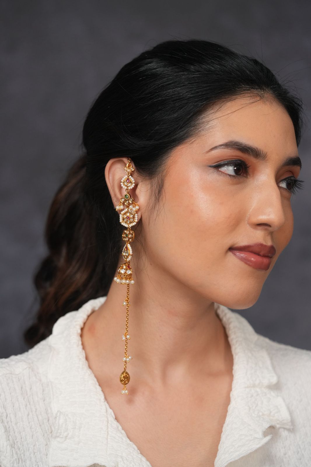 Kashmiri Daali Kannauti Indian delicate long Earrings