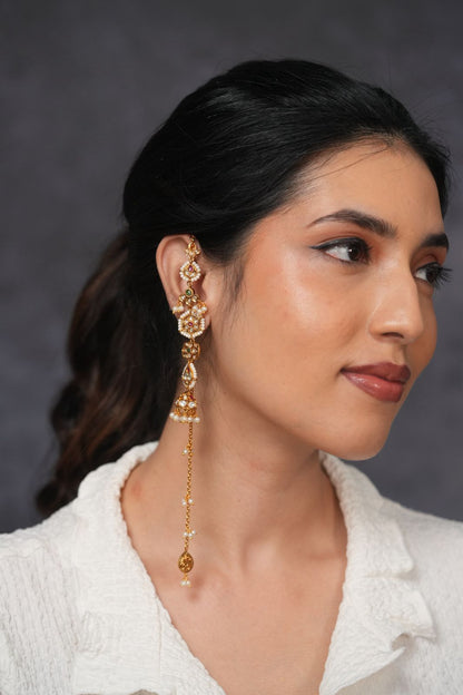 Kashmiri Daali Kannauti Indian delicate long Earrings