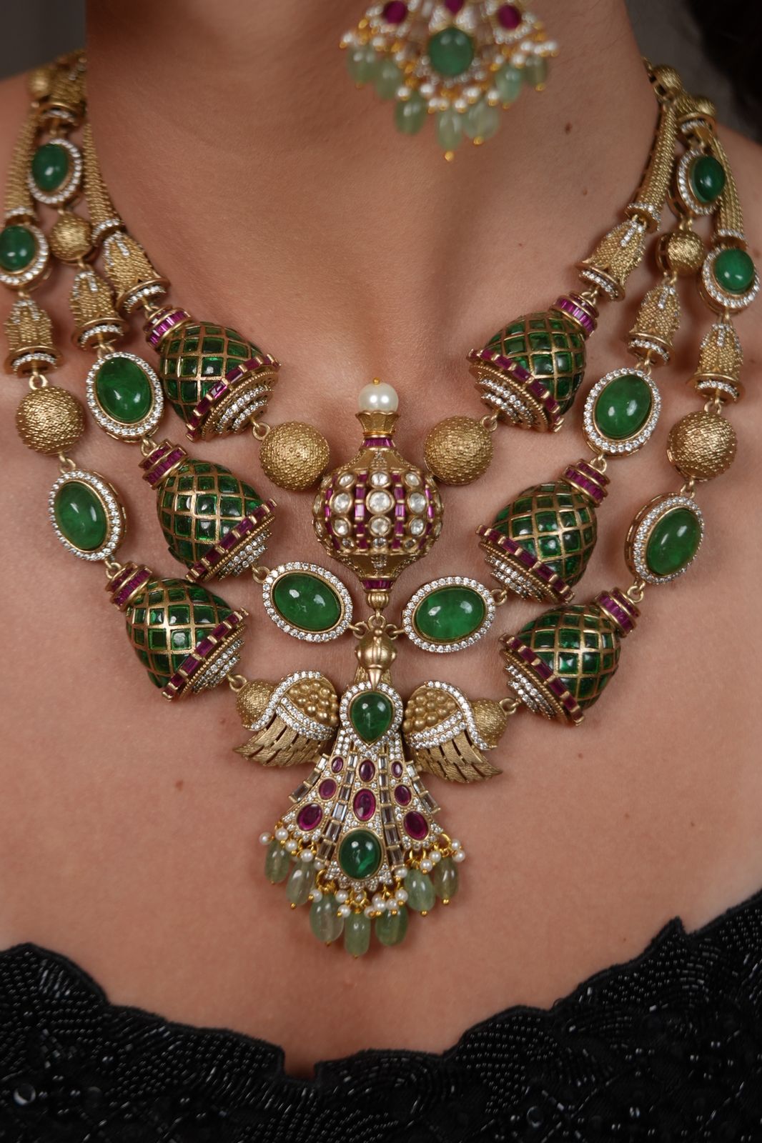 Garuda Designer Polki Indo western Necklace Set