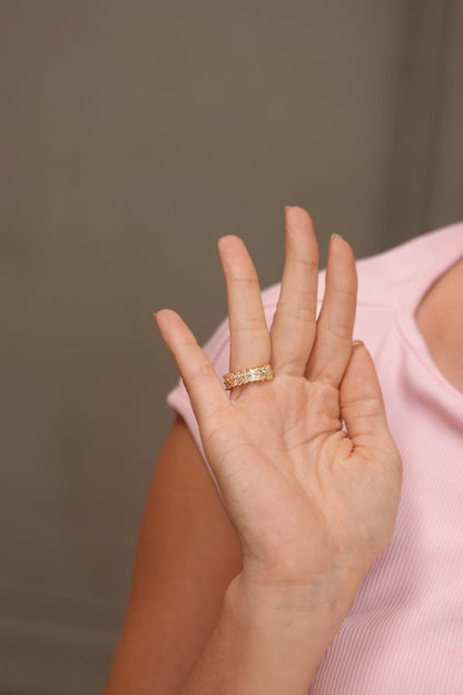 Classic Marquise Slim Diamond Band Ring | Daily Wear (GOLD)
