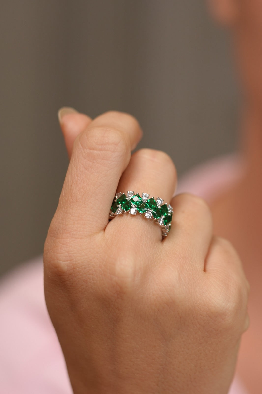 Dew Coloured Diamond Band Ring | Daily Wear