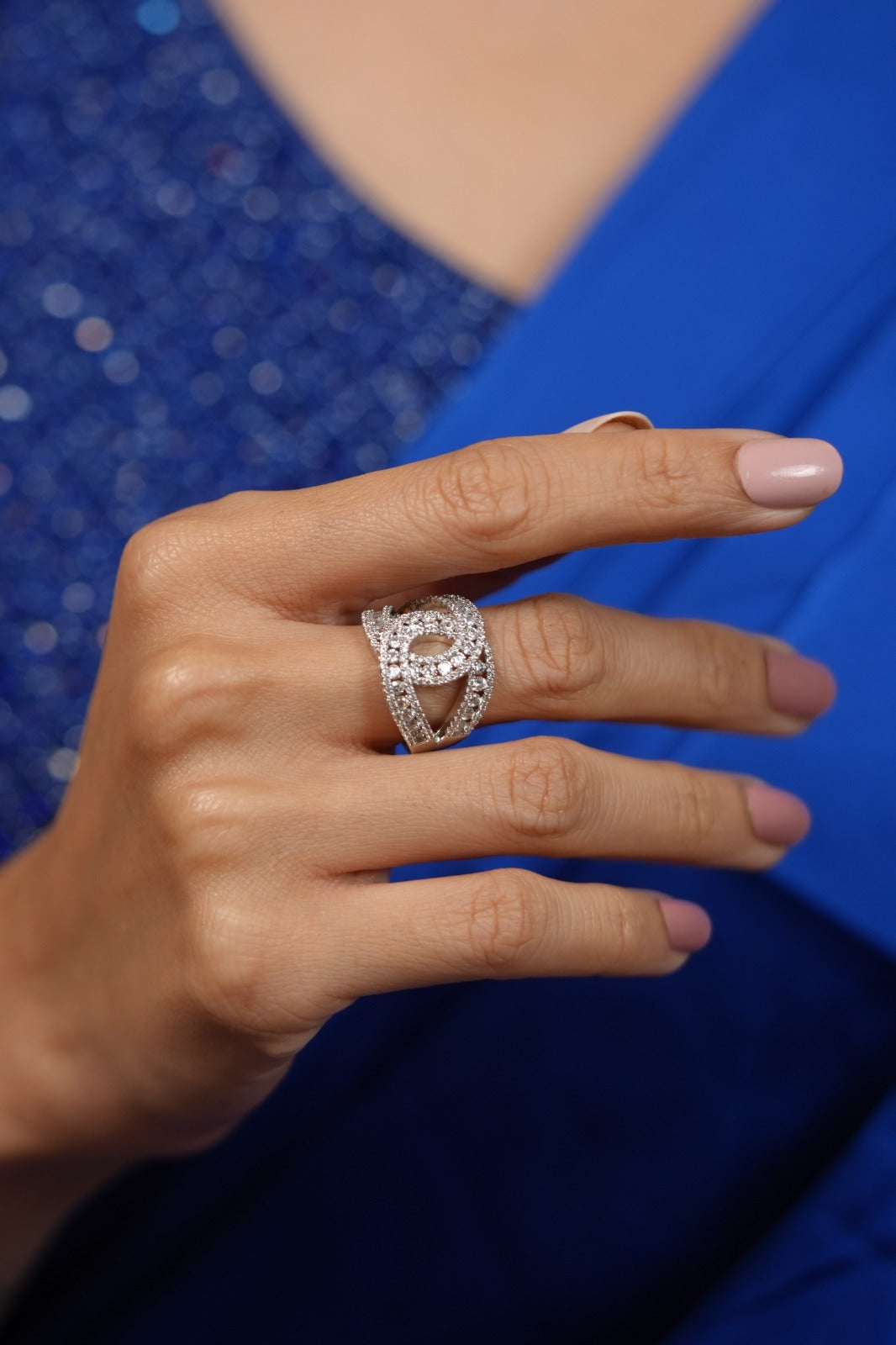 Olympia Bold Diamond Designer  Band Ring