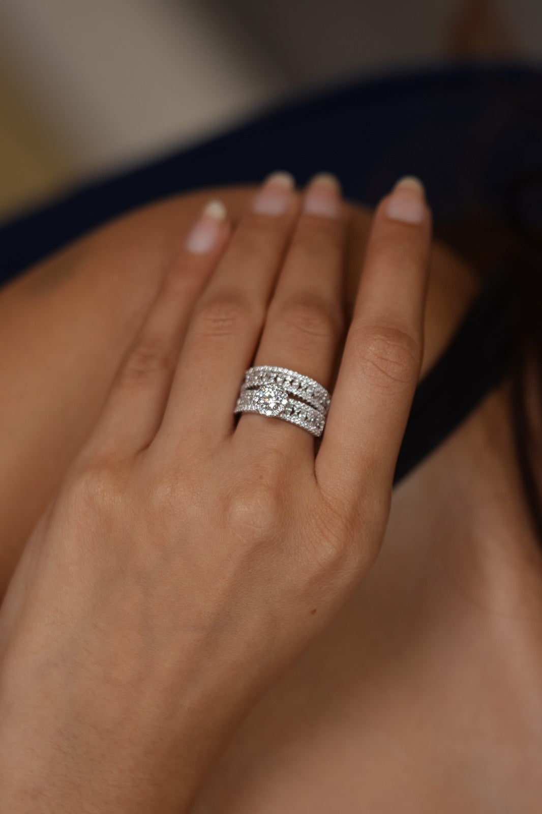 Lacy 50 cent Soltiiare Ring with Band