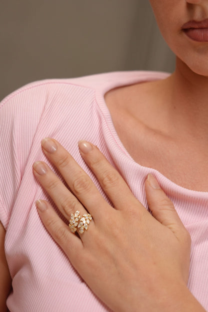 Leaf Wrap Diamond Band Ring | Daily Wear