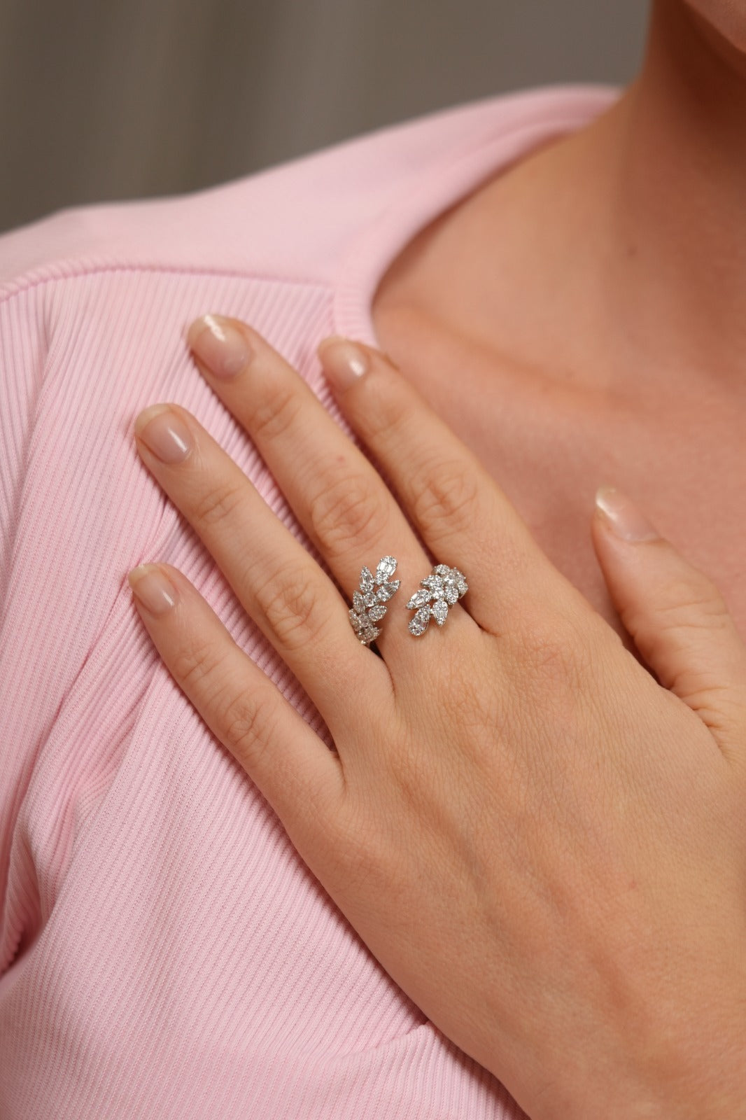 Leaf Wrap Diamond Band Ring | Daily Wear