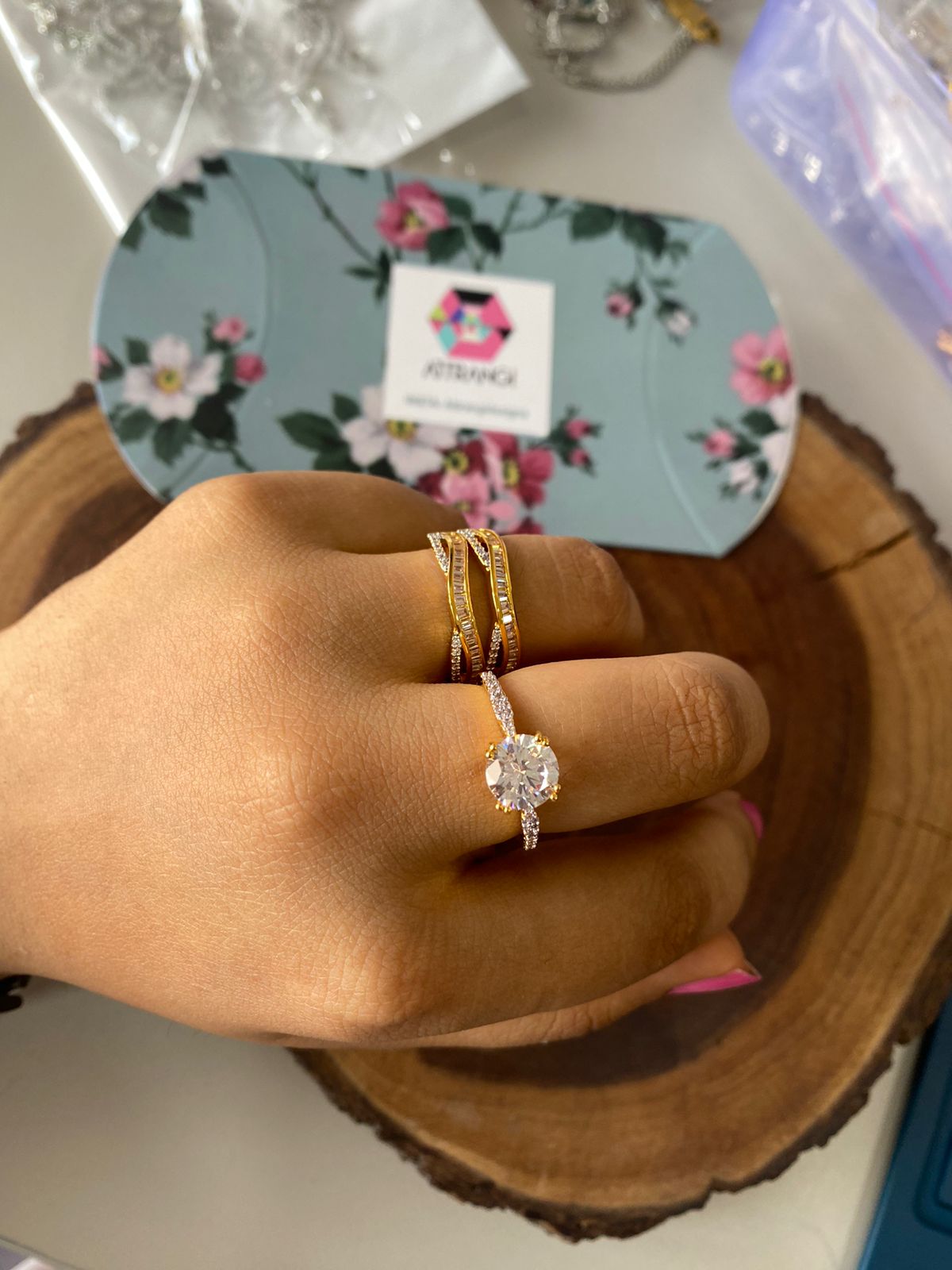 SaySo 5 In 1 Diamond 2 Carat Round ring with Bands