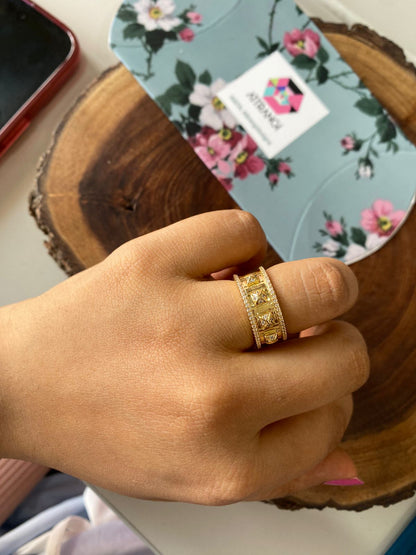 Rock On Striking Diamond Designer Band Ring