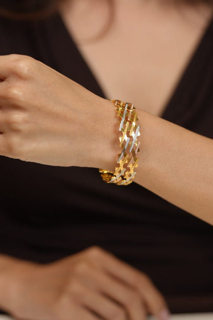 Amrita Tri Plating CNC Gold Plated bangle Set